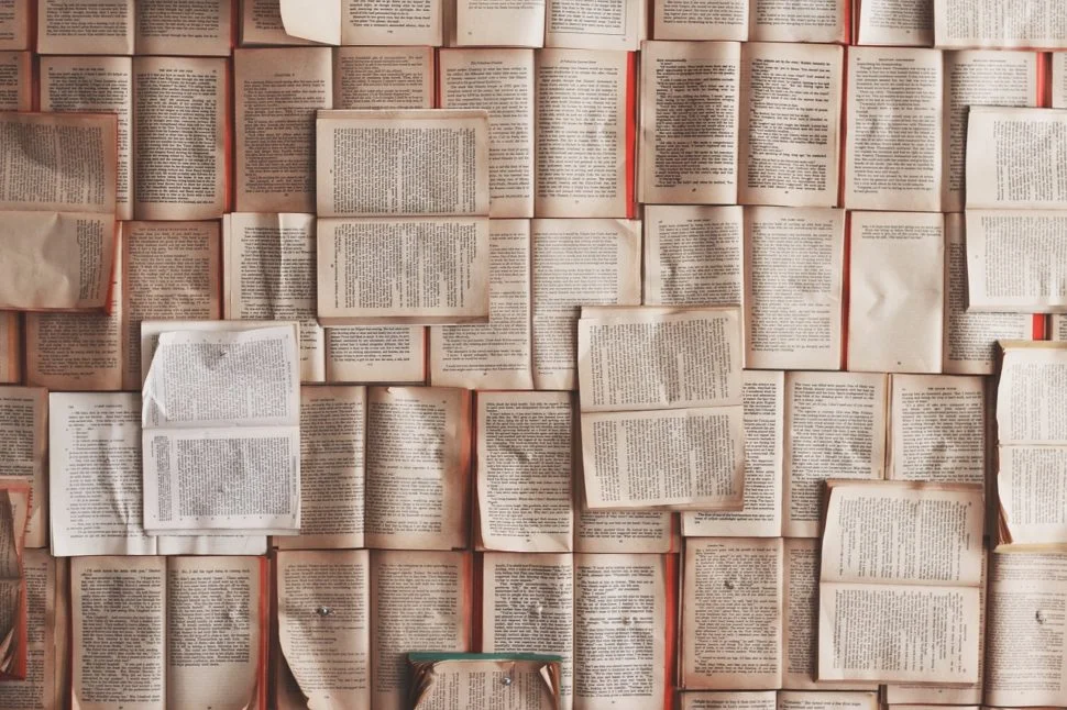 pile of open books