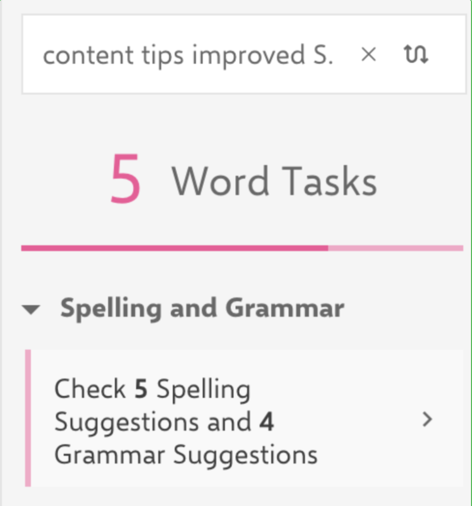5 word tasks