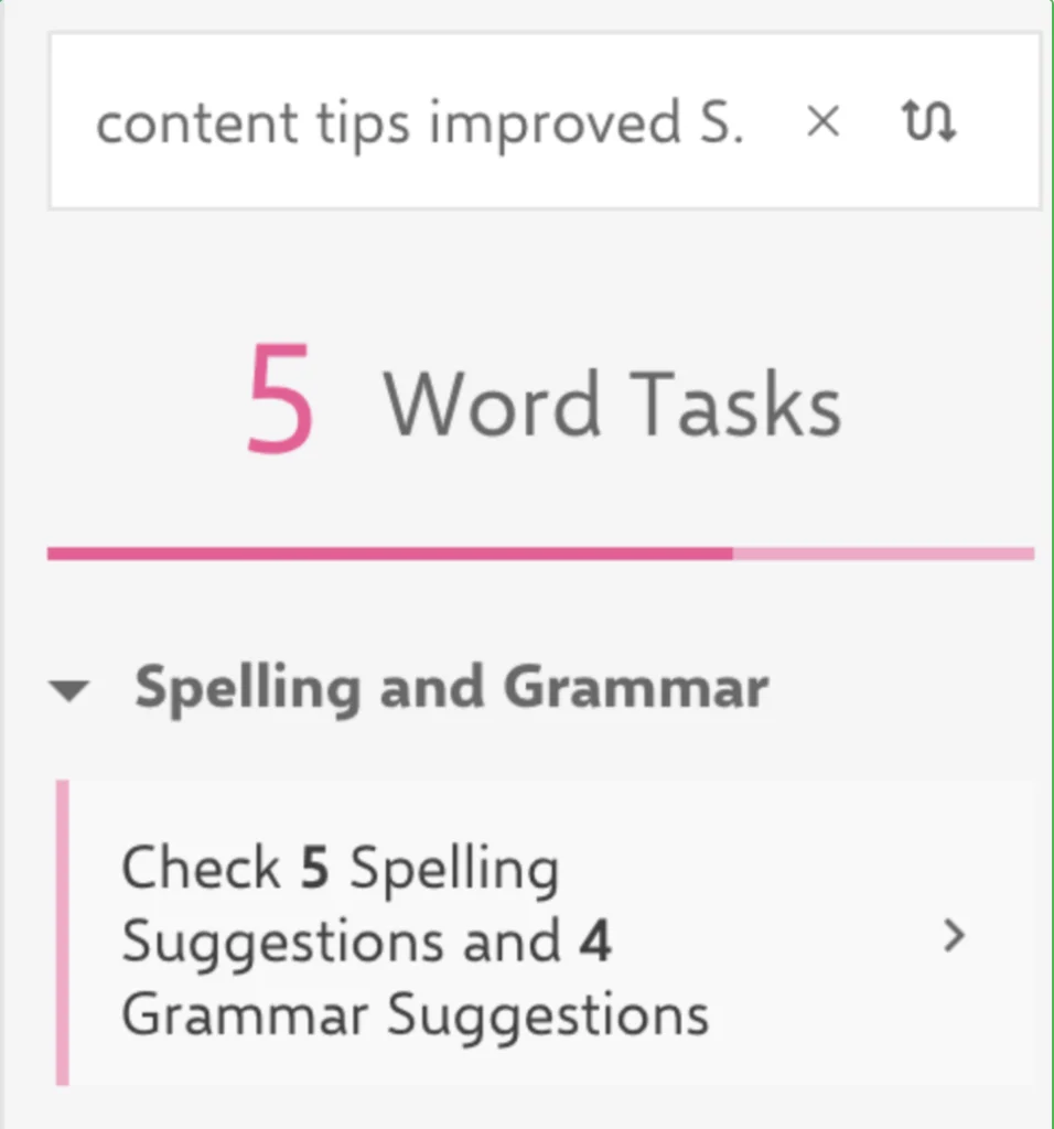 5 word tasks