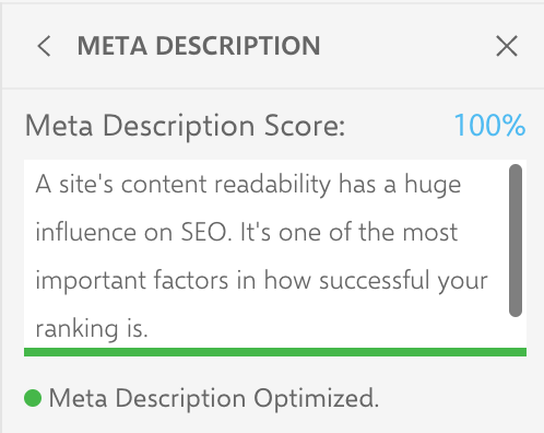 INK has a feature that optimizes a site"s meta description.