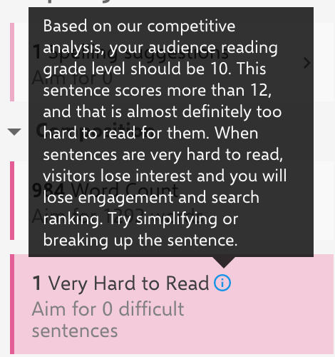 A Sentence is Very Hard to Read
