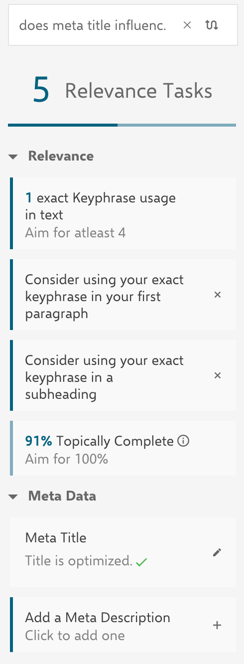 Screenshot from INK to help me optimize my content for this article.