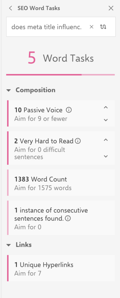 Screenshot from INK of my task list for this article.