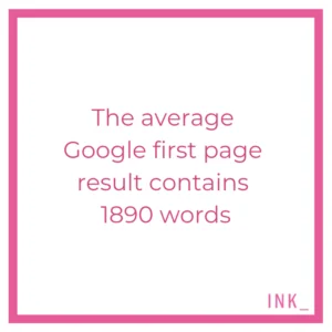 Hard and fast word count rules are one of the biggest SEO myths. The average Google first page result contains 1,890 words.