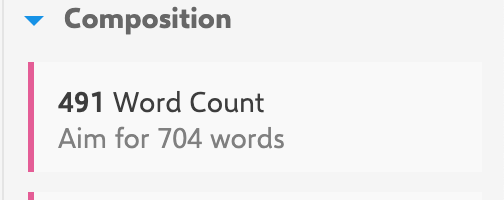 INK"s word count feature is unique for each set of keywords or key phrases.