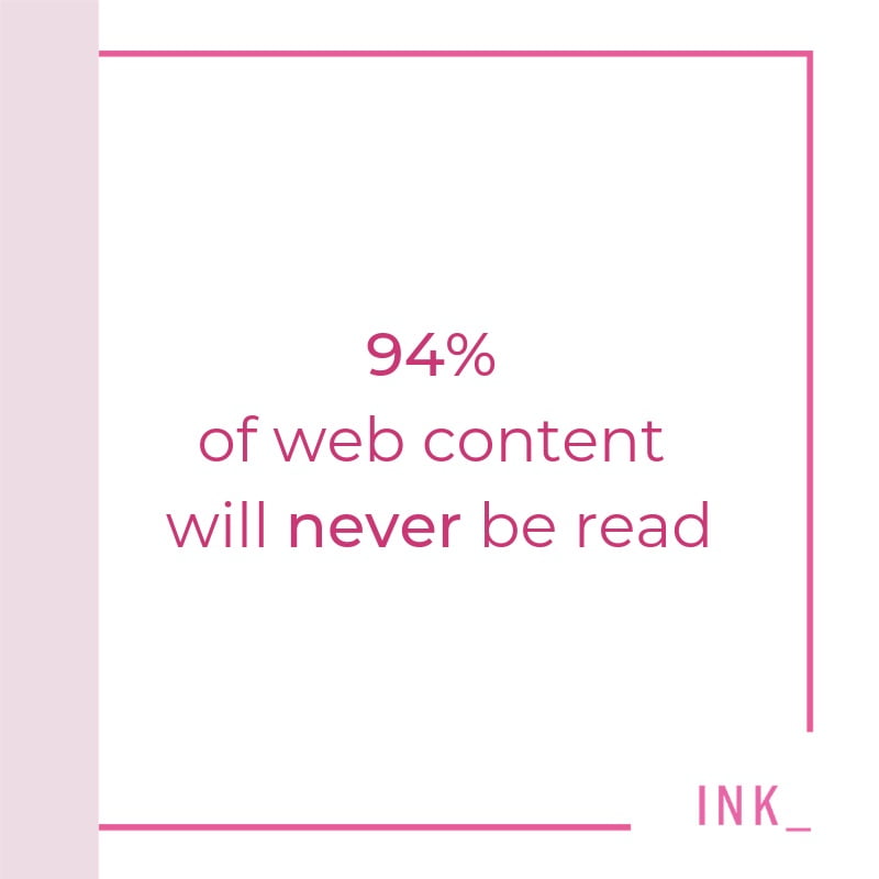 94% of web content will never be read stat. 
