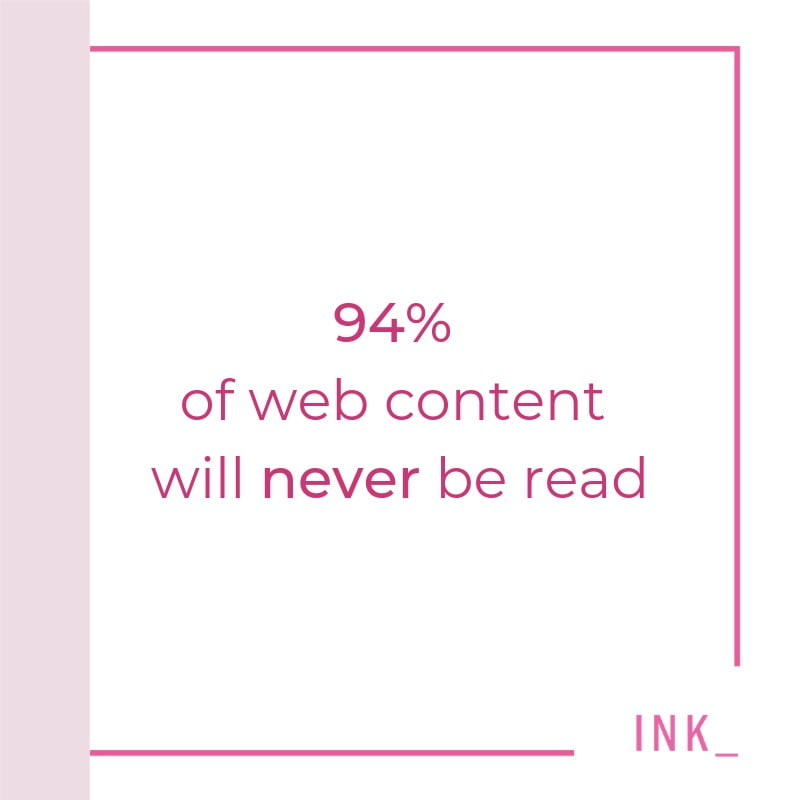94% of web content will never be read stat.