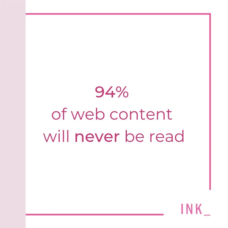 94% of web content will never be read stat. 