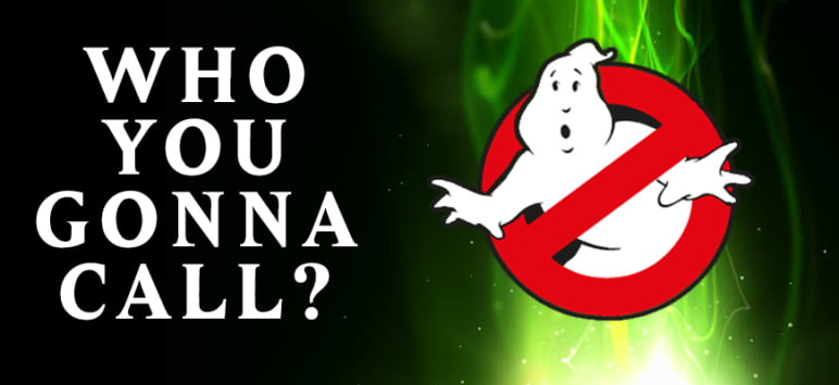 Ghostbusters Logo that reads