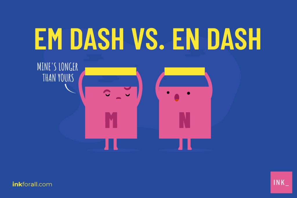Em dashes are longer than en dashes.