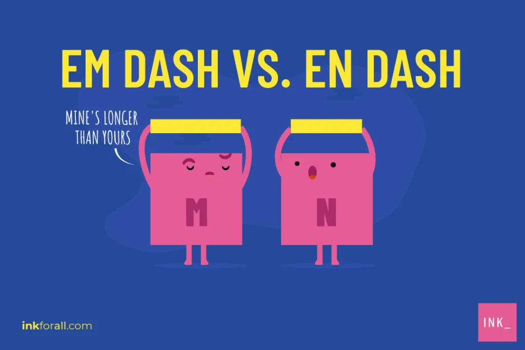 Em dashes are longer than en dashes.