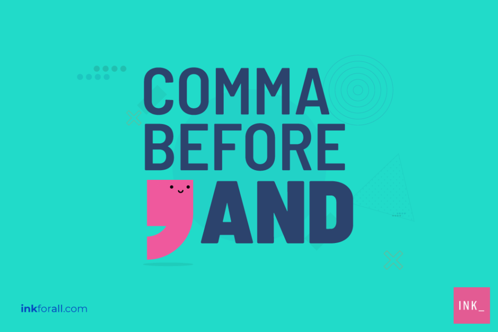 comma before and