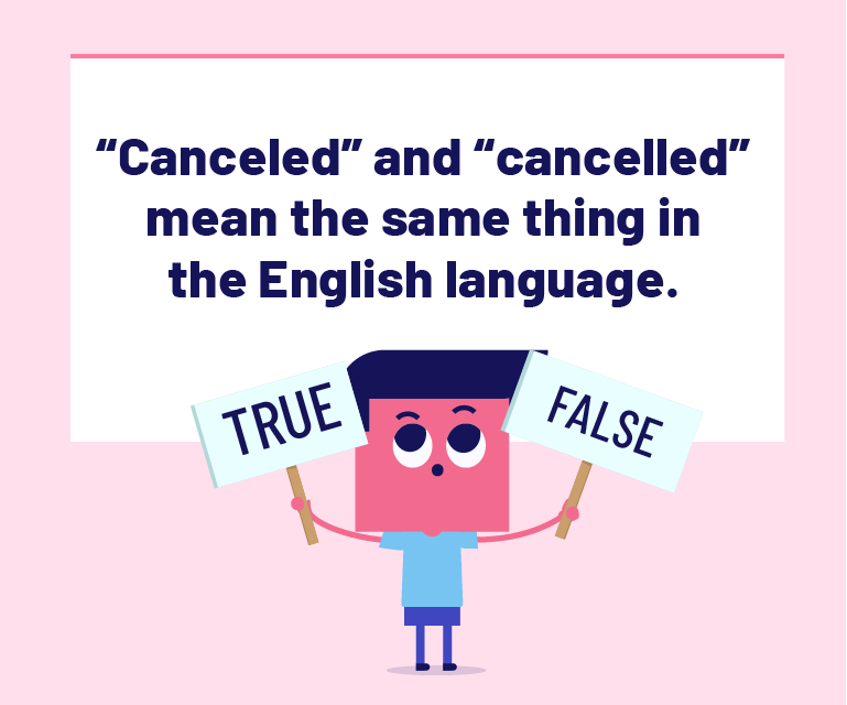 Canceled and cancelled mean the same thing in the English Language.