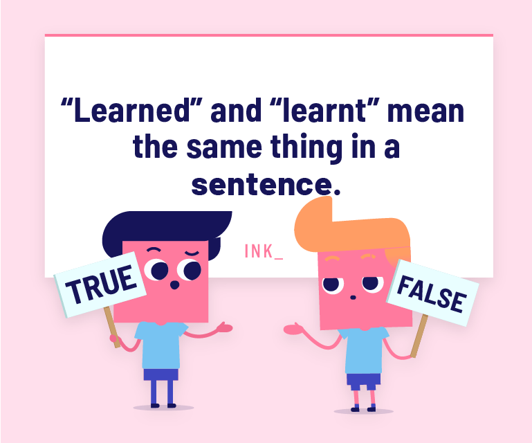 "Learned" and "learnt" mean the same thing in a sentence.