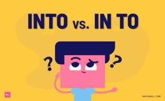 A young man who's confused on which term to use, into or in to. Into vs. In to