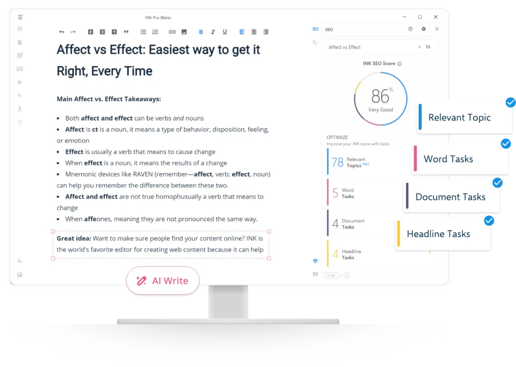 Co-write your product reviews with AI and get real-time search engine optimization (SEO) recommendations with INK_
